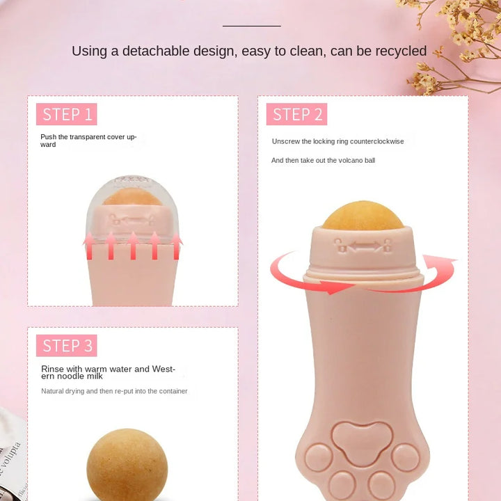 Cat claw volcanic stone oil absorption ball surface oil absorption clean pores Facial cleaning massager oil tanker